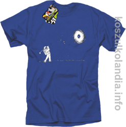 Astro Golfista na księżycu - Koszulka męska niebieska 