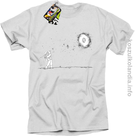 Astro Golfista na księżycu - Koszulka męska biała 