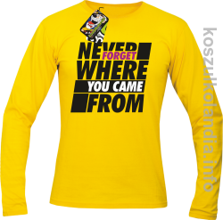 Never forget where you came from - Longsleeve męski żółty 