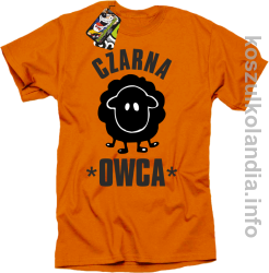Czarna owca - Black Sheep - koszulka męska - pomarańczowa