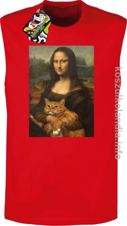 Mona Lisa z kotem - Bezrękawnik męski