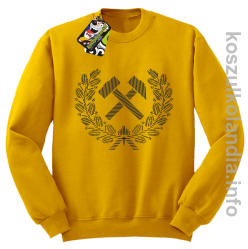 Pyrlik i żelazko znak górniczy herb górnictwa - Bluza męska standard bez kaptura żółta 