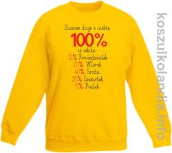 zawsze daję z siebie 100_ w szkole - bluza bez kaptura dziecięca - żółty