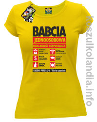 BABCIA - Jednoosobowa działalność gospodarcza - koszulka damska żółta