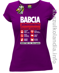 BABCIA - Jednoosobowa działalność gospodarcza - koszulka damska fiolet 