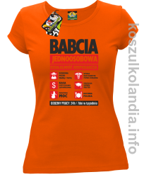BABCIA - Jednoosobowa działalność gospodarcza - koszulka damska pomarańcz 