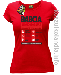 BABCIA - Jednoosobowa działalność gospodarcza - koszulka damska czerwona 