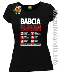 BABCIA - Jednoosobowa działalność gospodarcza - koszulka damska czarna 