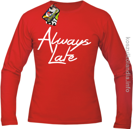 Always Late - Longsleeve męski czerwony 