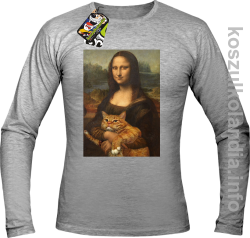 Mona Lisa z kotem - Longsleeve męski melanż 
