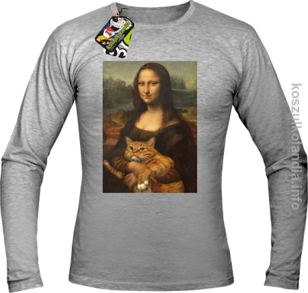 Mona Lisa z kotem - Longsleeve męski