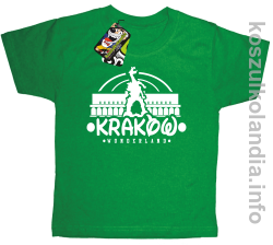 Kraków wonderland -Koszulka dziecięca zielona 