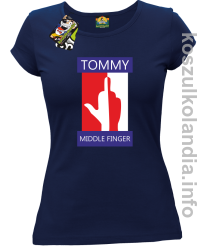 Tommy Middle Finger - koszulka damska - granatowa