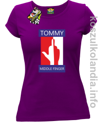 Tommy Middle Finger - koszulka damska - fioletowa