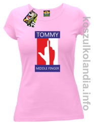 Tommy Middle Finger - koszulka damska - różowa