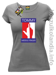 Tommy Middle Finger - koszulka damska - szara