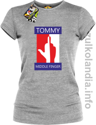 Tommy Middle Finger - koszulka damska - melanż