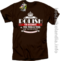 Polish for begginers Yes Tess Q Tess - Koszulka męska brąz 