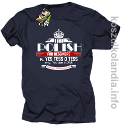 Polish for begginers Yes Tess Q Tess - Koszulka męska granat