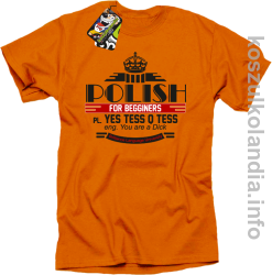 Polish for begginers Yes Tess Q Tess - Koszulka męska pomarańcz 
