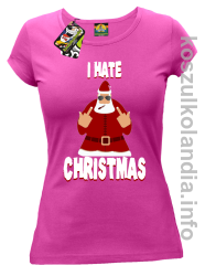 I hate Christmas Fu#k All Santa Claus - Koszulka damska fuchsia 