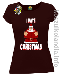 I hate Christmas Fu#k All Santa Claus - Koszulka damska brąz 