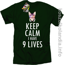 Keep Calm i Have 9 Lives Cat Disco - Koszulka męska butelkowa 
