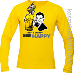 Dont worry beer happy - Longsleeve męski - żółta