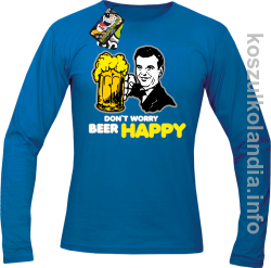 Dont worry beer happy - Longsleeve męski - niebieska