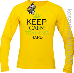 Keep Calm and TRAINING HARD - longsleeve męski - żółty