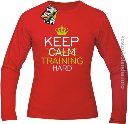 Keep Calm and TRAINING HARD - longsleeve męski - czerwony