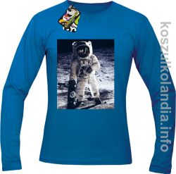 Kosmonauta z deskorolką - Longsleeve męski niebieska 