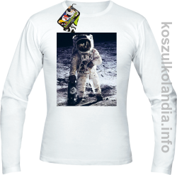 Kosmonauta z deskorolką - Longsleeve męski biała 