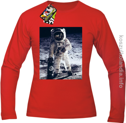 Kosmonauta z deskorolką - Longsleeve męski czerwony 