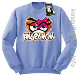 Angry mom - bluza z nadrukiem bez kaptura błękitna