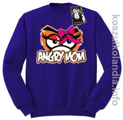 Angry mom - bluza z nadrukiem bez kaptura fioletowa