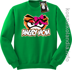 Angry mom - bluza z nadrukiem bez kaptura zielona