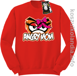 Angry mom - bluza z nadrukiem bez kaptura czerwona