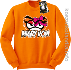 Angry mom - bluza z nadrukiem bez kaptura pomarańczowa