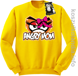 Angry mom - bluza z nadrukiem bez kaptura żółta