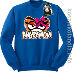 Angry mom - bluza z nadrukiem bez kaptura niebieska