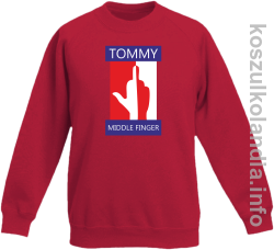 Tommy Middle Finger -  bluza bez kaptura dziecięca  - czerwona