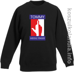 Tommy Middle Finger -  bluza bez kaptura dziecięca  - czarna