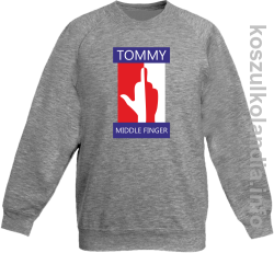 Tommy Middle Finger -  bluza bez kaptura dziecięca  - melanż 