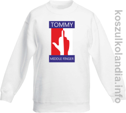 Tommy Middle Finger -  bluza bez kaptura dziecięca  - biała