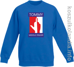 Tommy Middle Finger -  bluza bez kaptura dziecięca  - niebieska