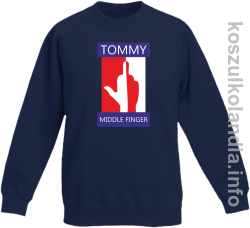 Tommy Middle Finger -  bluza bez kaptura dziecięca  - granatowa