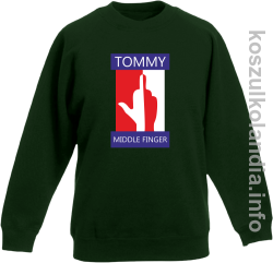 Tommy Middle Finger -  bluza bez kaptura dziecięca  - butelkowa