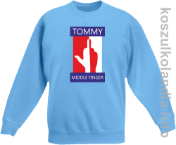 Tommy Middle Finger -  bluza bez kaptura dziecięca  - błękitna