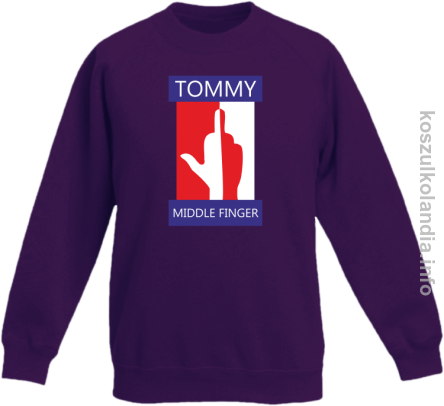 Tommy Middle Finger -  bluza bez kaptura dziecięca  - fioletowa